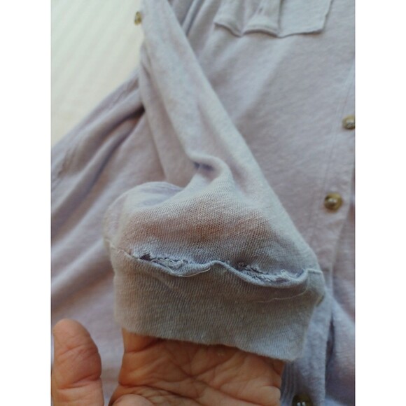 We The Free FP buttoned top S lavender knit linenblend shirt Urban Outfitters - Picture 8 of 10